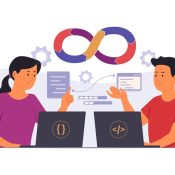 flat design devops illustration
